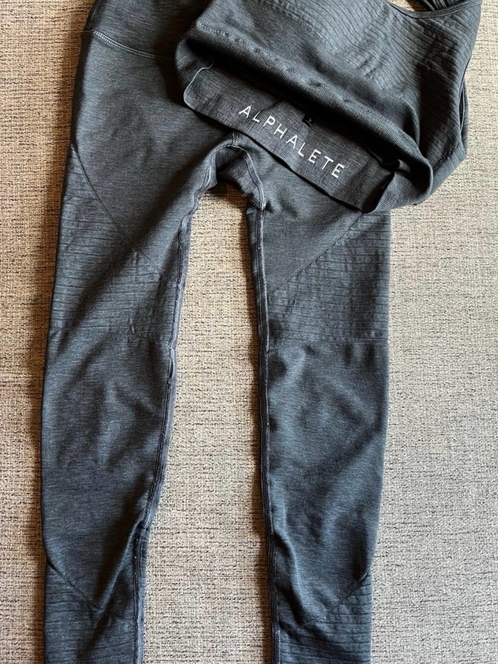 Alphalete Kids Charcoal Black Seamless Athletic Leggings